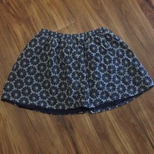 Navy blue skirt with white lace